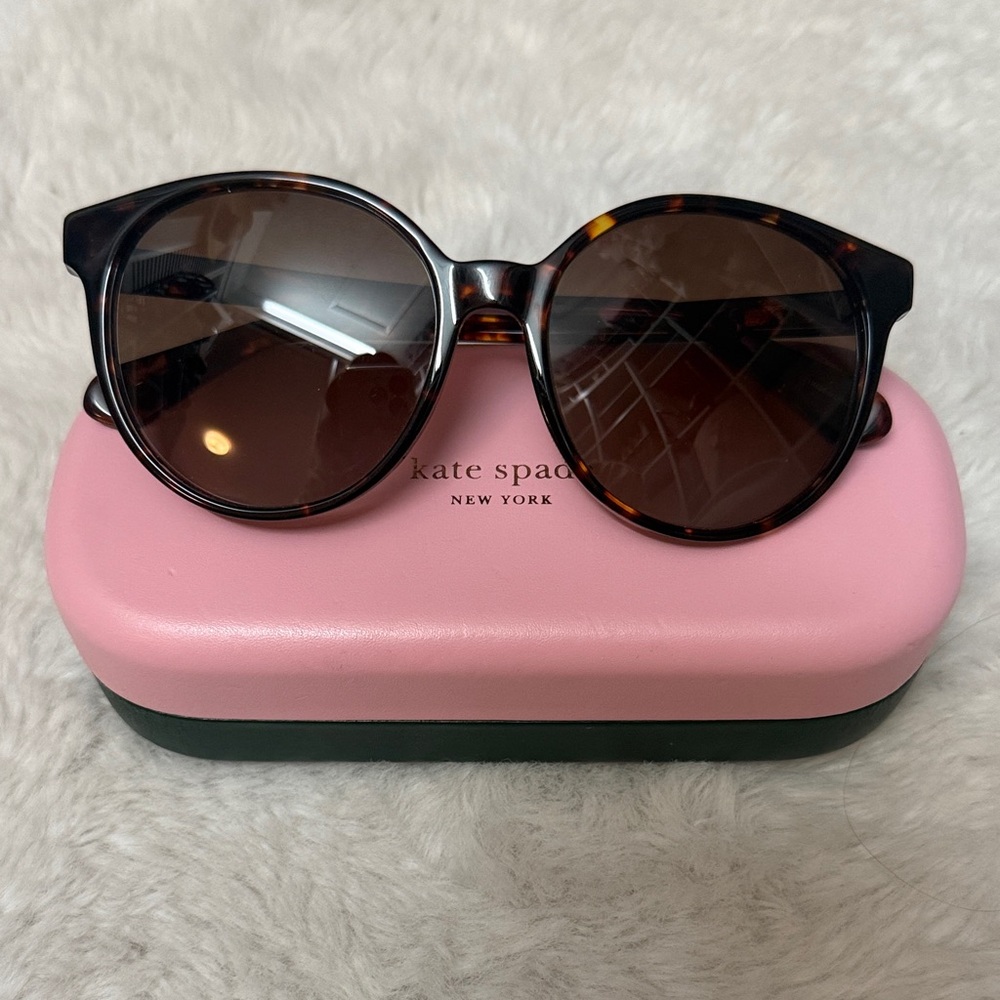 Kate Spade Tortoise Sunglasses with Pink Case